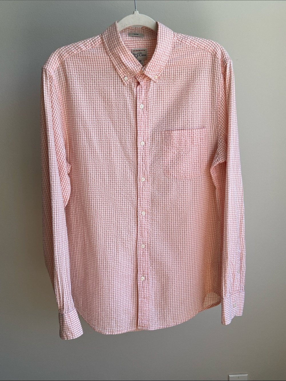 J. Crew Organic Cotton Gingham Seersucker Shirt